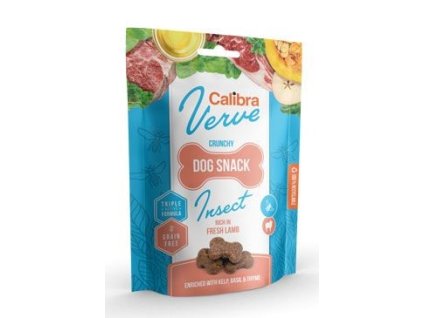calibra dog verve crunchy snack insect fresh lamb 150g
