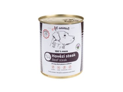 all animals dog hovezi steak 800g