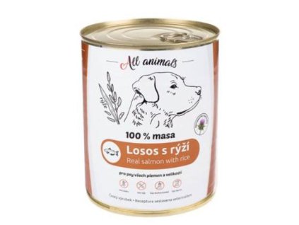 all animals dog losos mlety s ryzi 800g