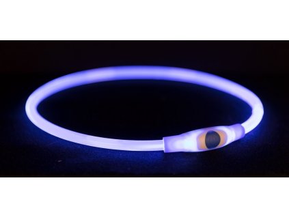 Flash light ring USB, blikací obojek, S-M: 40 cm/ ø 8 mm, modrá