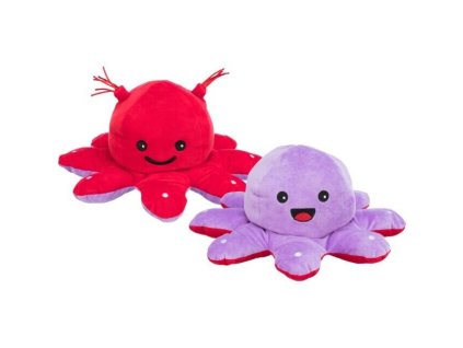 Oboustranná plyšová chobotnice se zvukem, 35 cm