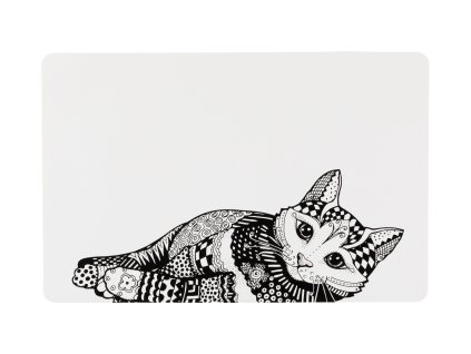 Prostírání pro kočky Place Mat 44x28 cm bílo/černé