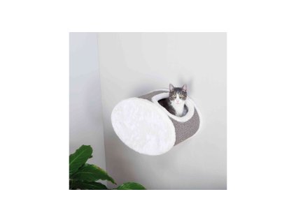 Škrábadlo na stěnu plyšová jeskyně pro kočku 42x29x28 cm