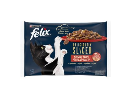 Felix Deliciously sliced Multipack Farm - hovězí,kuře,kachna,krůta (4x80g)
