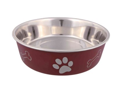 Nerez miska s různobarevným potiskem, tlapka+kost 1,5l/21cm