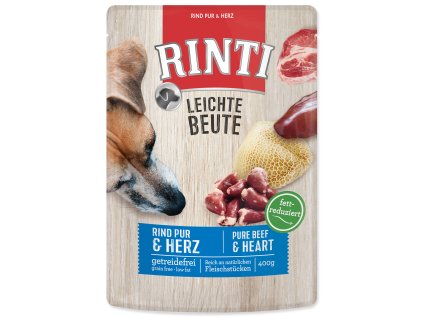 Kapsička RINTI Leichte Beute hovězí + kuřecí srdíčka 400g