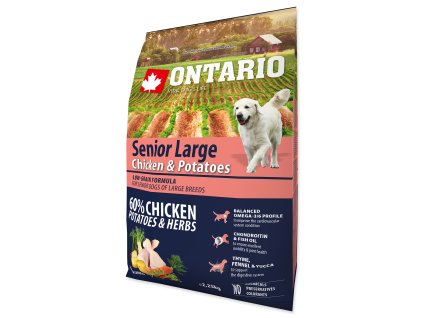 ONTARIO Senior Large Chicken & Potatoes & Herbs (Varianta granulí 2,25 kg)