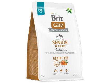 123659 brit care dog grain free senior light salmon 3 kg