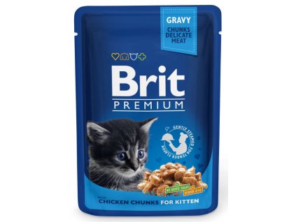 Kapsička BRIT Premium Kitten Chicken Chunks 100g