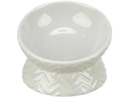 Keramická miska vyvýšená, ergonomický tvar, 0,15 l / 13 cm, světlešedá