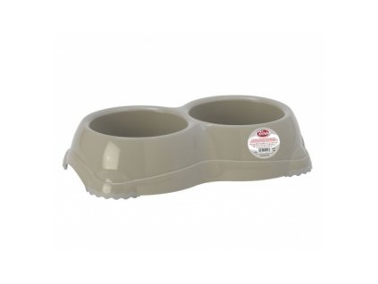 Dvojmiska plastová 2x645ml šedá