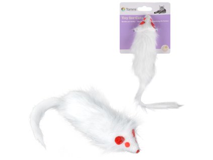 39617 myska bila chlupata 15cm