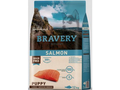 Bravery dog PUPPY large/medium SALMON (kg 12kg)