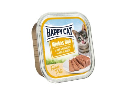 132313 happy cat minkas duo pate hovezi kralik 100 g