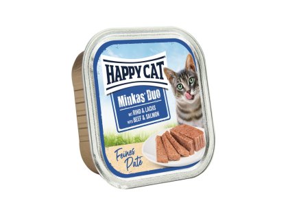 132331 happy cat minkas duo pate hovezi losos 100 g