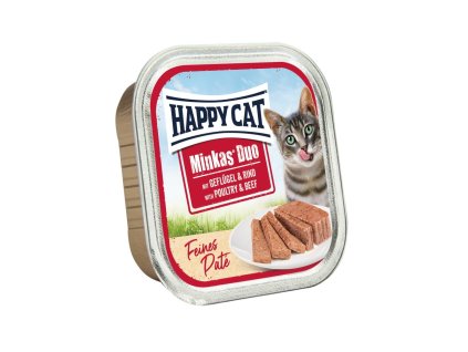 132337 happy cat minkas duo pate drubez hovezi 100 g