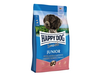 Happy dog Junior Chicken, Salmon & Potato (Hmotnost 4 kg)