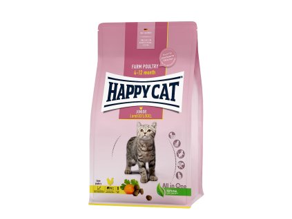 Happy cat Junior Land Geflügel / Drůbež (Hmotnost 4 kg)