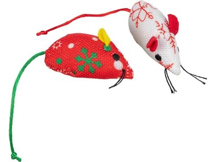132997 xmas mouse mys 7 cm latkova hracka pro kocky 2 ks