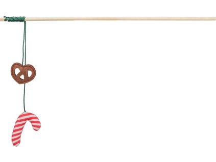 132925 xmas vanocni prut pro kocky 48 cm s preclikem lizatkem sustici drevo polyester