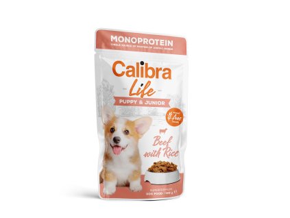 136060 calibra dog life kapsa puppy junior beef 150g