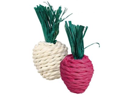 Sisalová ředkvička bílá a červená 8cm TRIXIE (2ks)