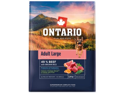 136780 nove krmivo ontario adult large beef brown rice 2 25kg