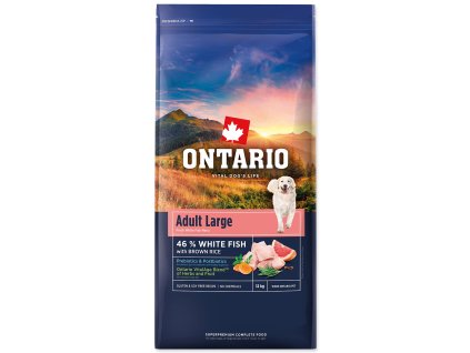 136783 nove krmivo ontario adult large fish brown rice 12kg
