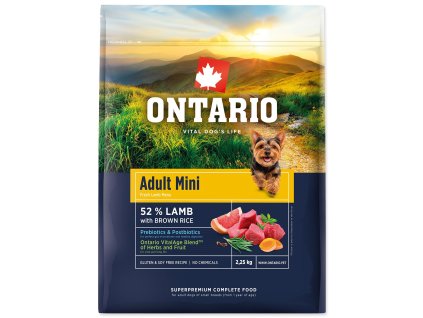 136789 nove krmivo ontario adult mini lamb brown rice 2 25kg