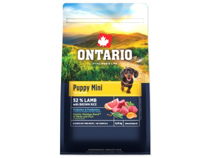 136807 nove krmivo ontario puppy mini lamb brown rice 0 75kg