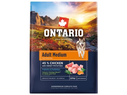 136819 nove krmivo ontario adult medium chicken sweet potatoes 2 25kg