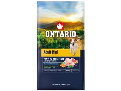 136840 1 nove krmivo ontario adult mini fish brown rice 6 5kg