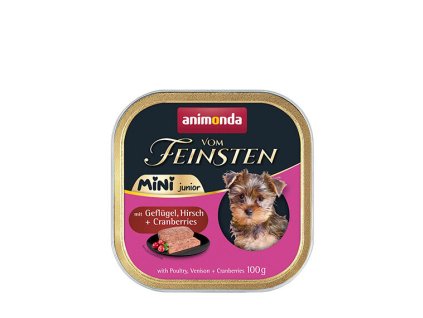 138634 animonda pastika vom feinsten mini junior drubezi zverina brusinky pro psy 100 g