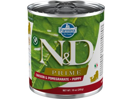 103792 konzerva n d dog prime puppy chicken pomegranate 285g