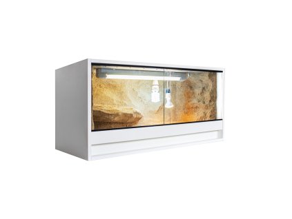 Lamino terárium 90x40x40 s 3D pozadím na tři strany (Dekor lamina Zlatý dub)