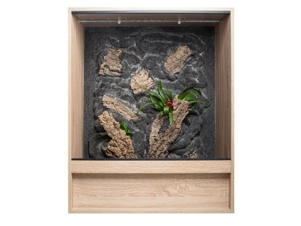 Lamino terárium 50x50x100 s 3D pozadím (Dekor lamina Zlatý dub)