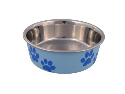 Nerezová miska barevná s tlapkami 0,75l