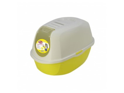 Kočičí toaleta s krytem žlutá