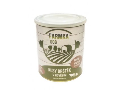 FARMKA DOG kusy drštěk v hovězím 800 g - 1 ks