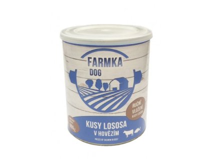 FARMKA DOG kusy lososa v hovězím 800 g