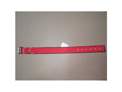 Obojek popruh DOLEŽEL kovová přezka polstrovaný 60cm červená