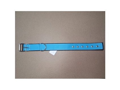 Obojek popruh DOLEŽEL kovová přezka polstrovaný 60cm světle modrý