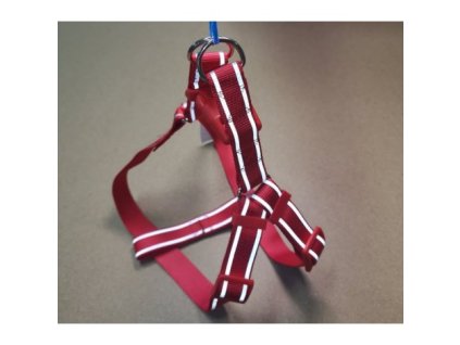 Postroj popruh DOLEŽEL č.5 červená reflexní L-XL