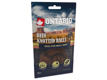 Pochoutka ONTARIO hovězí pletené koule 3,75 cm 2ks