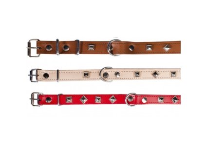 Kožený obojek s plstí zdobený 86cm přírodní 9