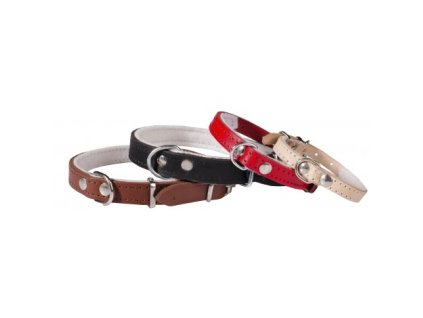 Kožený obojek s plstí 53cm přírodní 6