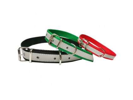 Obojek nylon reflexní zelená 65cm 4