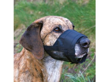 Náhubek nylon se síťkou, polyester, černý S-M (střed. pudl)