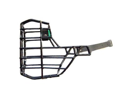 Náhubek černý - gumoplast / kůže boxer,šarpej pes