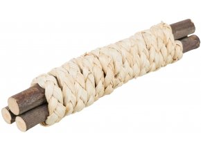 Dřevěné tyčky omotané slaměným copem, 15 x 3 cm